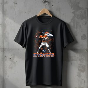 Denver Broncos Football Team Quarterback Action and Horse T-Shirt