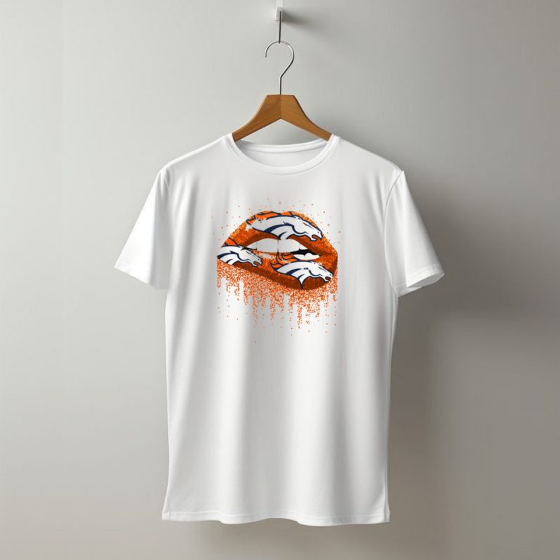Denver Broncos Glitter Lips T Shirt 1 T Shirt 1