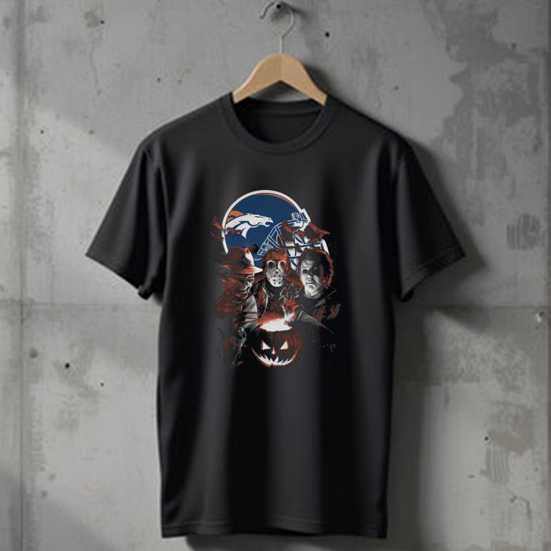 Denver Broncos Halloween Scream Team T Shirt T Shirt 1