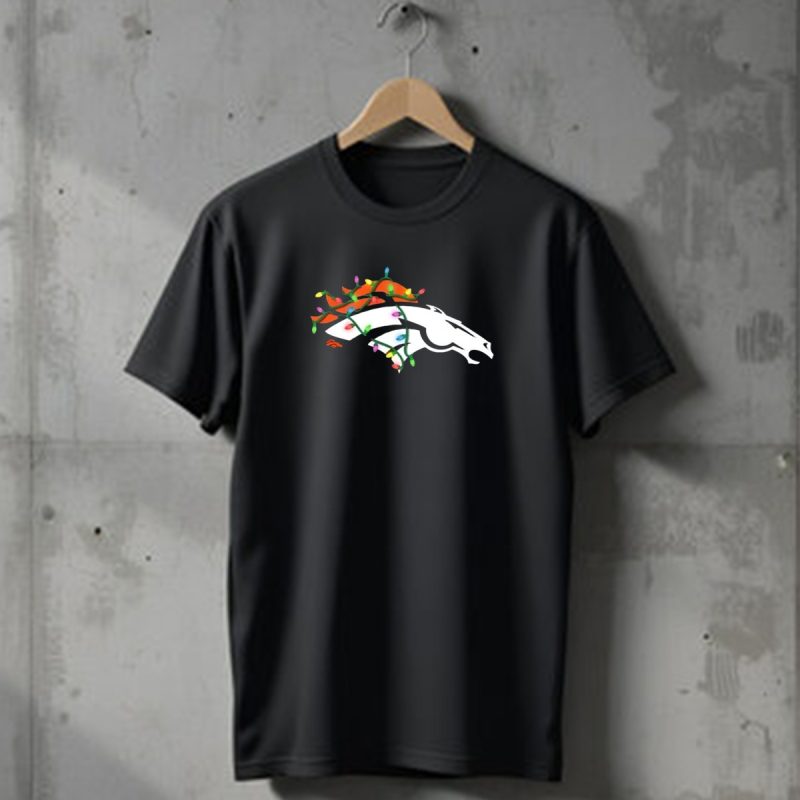 Denver Broncos Holiday Lights Logo T Shirt 1 T Shirt 1