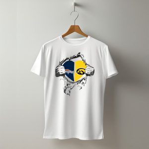 Denver Broncos Iowa Hawkeyes Heart Logo Fusion T-Shirt