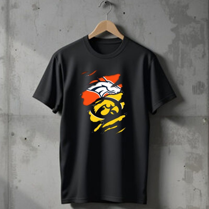 Denver Broncos Iowa Hawkeyes Sports Fan Dual Team T Shirt 1 T Shirt 1