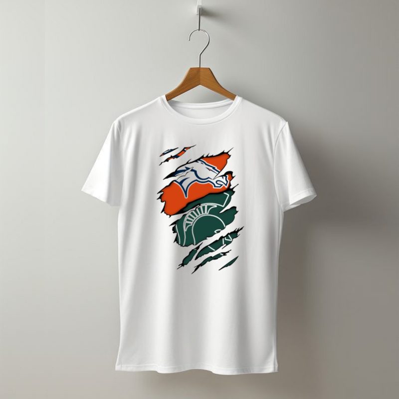 Denver Broncos Michigan State Spartan Helmet T Shirt 1 T Shirt 1