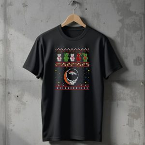 Denver Broncos Nfl Grateful Dead Bears Christmas Sweater Ugly Xmas Holiday T-Shirt