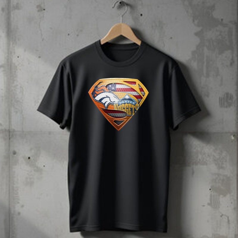 Denver Broncos Nuggets American Flag Superman Shield T Shirt 1 T Shirt 1
