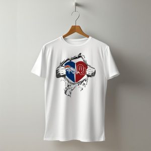Denver Broncos Oklahoma Sooners Heart Design 352 T-Shirt