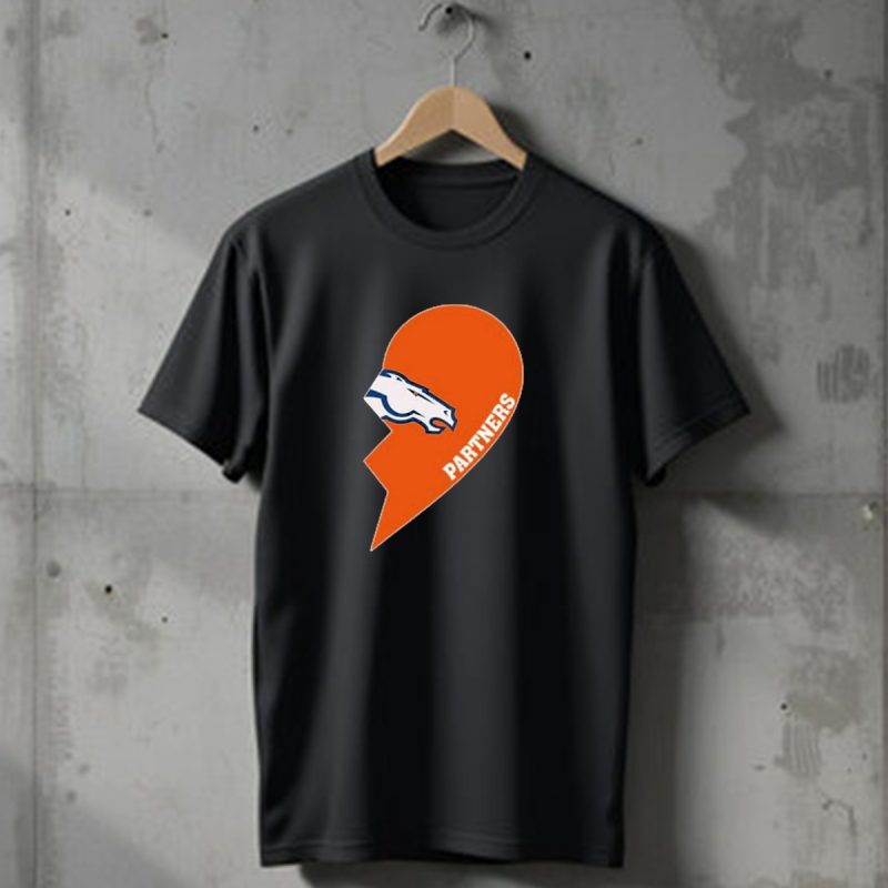 Denver Broncos Orange Half Heart Partners T Shirt 1 T Shirt 1