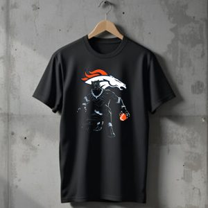 Denver Broncos Panther Crouching With Football T-Shirt
