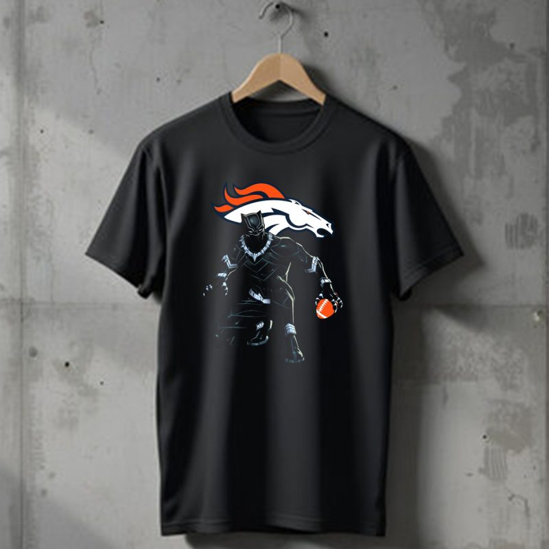 Denver Broncos Panther Crouching With Football T Shirt 1 T Shirt 1
