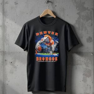 Denver Broncos Pride Since 1960 End Zone Nfl Football With Mascot And Team Spirit T-Shirt