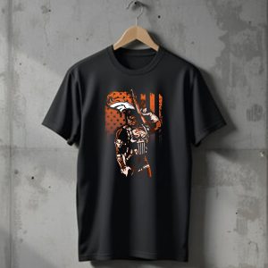 Denver Broncos Punisher Style Patriot T-Shirt