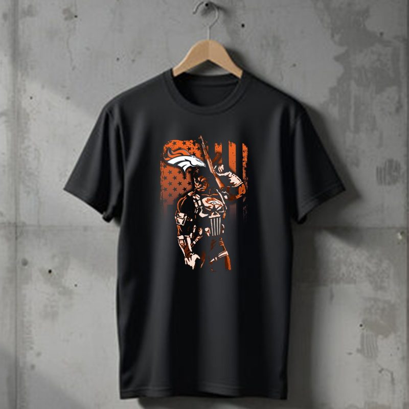 Denver Broncos Punisher Style Patriot T Shirt 1 T Shirt 1