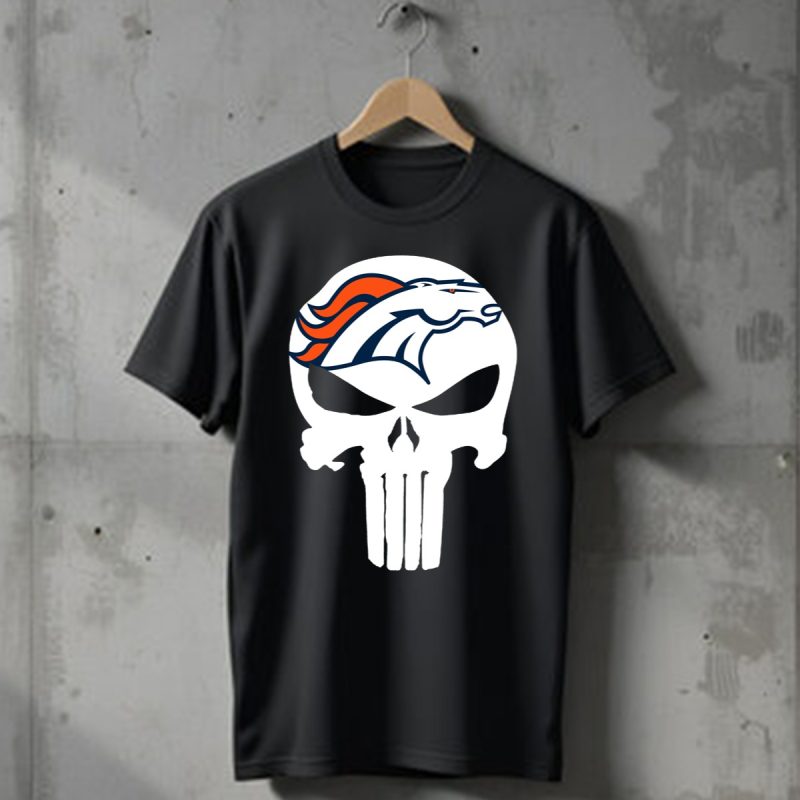 Denver Broncos Punisher T Shirt T Shirt 1