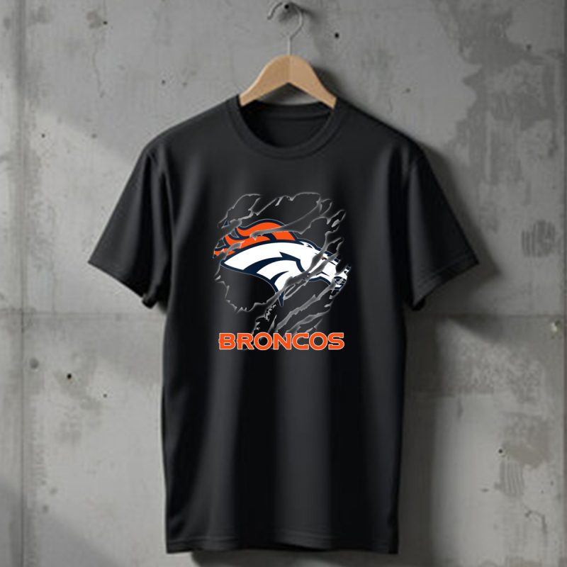 Denver Broncos Ripped Claw Marks T Shirt 1 T Shirt 1