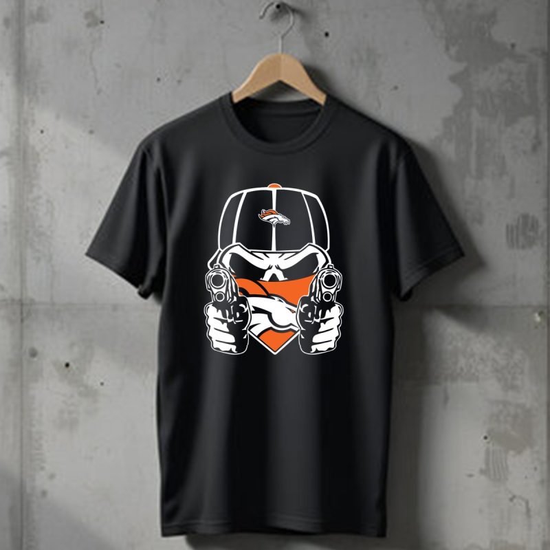 Denver Broncos Skull Bandana Dual Guns T Shirt 1 T Shirt 1