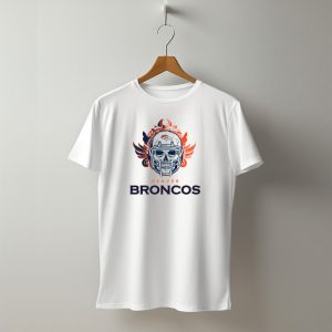 Denver Broncos Skull Helmet Wings T-Shirt