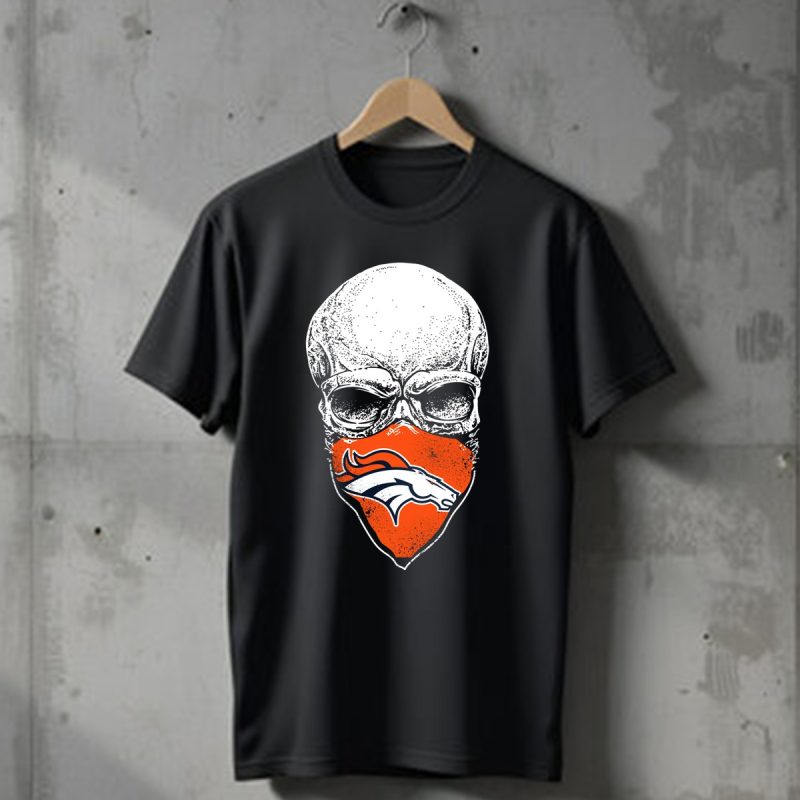 Denver Broncos Skull Logo Bandana T Shirt 1 T Shirt 1