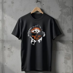 Denver Broncos Skull Logo Peeling T-Shirt