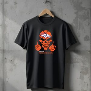 Denver Broncos Skull Middle Finger Iconic T-Shirt