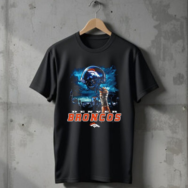 Denver Broncos Sky Helmet Nfl T Shirt T Shirt 1