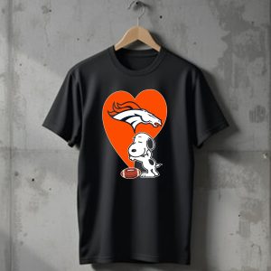 Denver Broncos Snoopy Hug Heart Logo Football T-Shirt