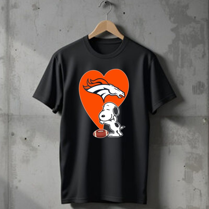 Denver Broncos Snoopy Hug Heart Logo Football T Shirt 1 T Shirt 1