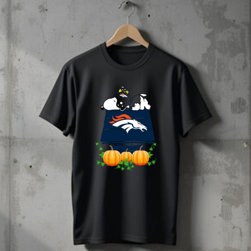 Denver Broncos Snoopy Pumpkin House T Shirt T Shirt 1