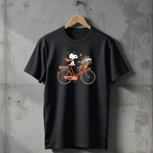 Denver Broncos Snoopy on Bicycle with Woodstock and Helmet T-Shirt