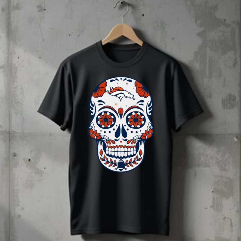 Denver Broncos Sugar Skull T Shirt T Shirt 1