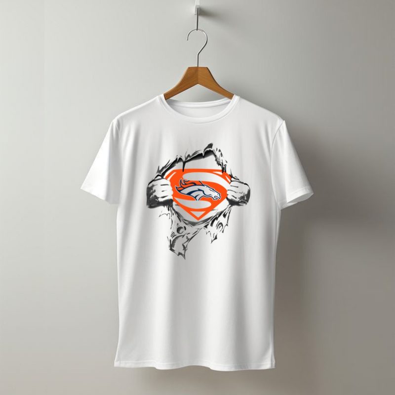 Denver Broncos Superman Chest Logo T Shirt 1 T Shirt 1