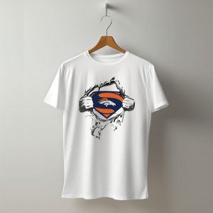 Denver Broncos Superman Emblem Logo Fusion T-Shirt