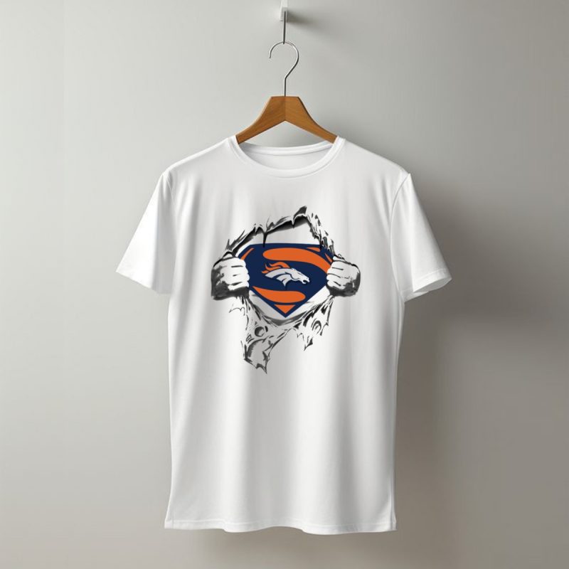 Denver Broncos Superman Emblem Logo Fusion T Shirt 1 T Shirt 1