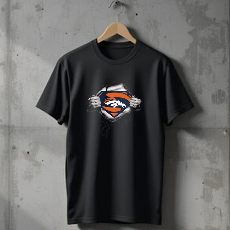 Denver Broncos Superman Logo With Ripped Chest T Shirt 1 T Shirt 1