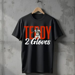 Denver Broncos Teddy Bridgewater Two Gloves T-Shirt