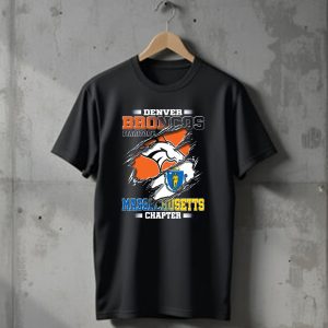 Denver Broncos Territory Massachusetts Chapter Flag T-Shirt