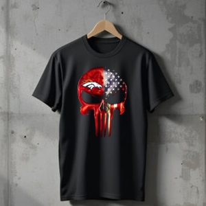 Denver Broncos USA Punisher Skull T-Shirt