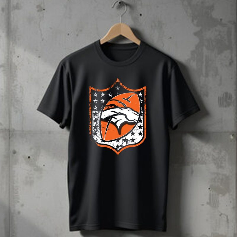 Denver Broncos Vintage Logo With Stars And Orange Shield T Shirt 1 T Shirt 1