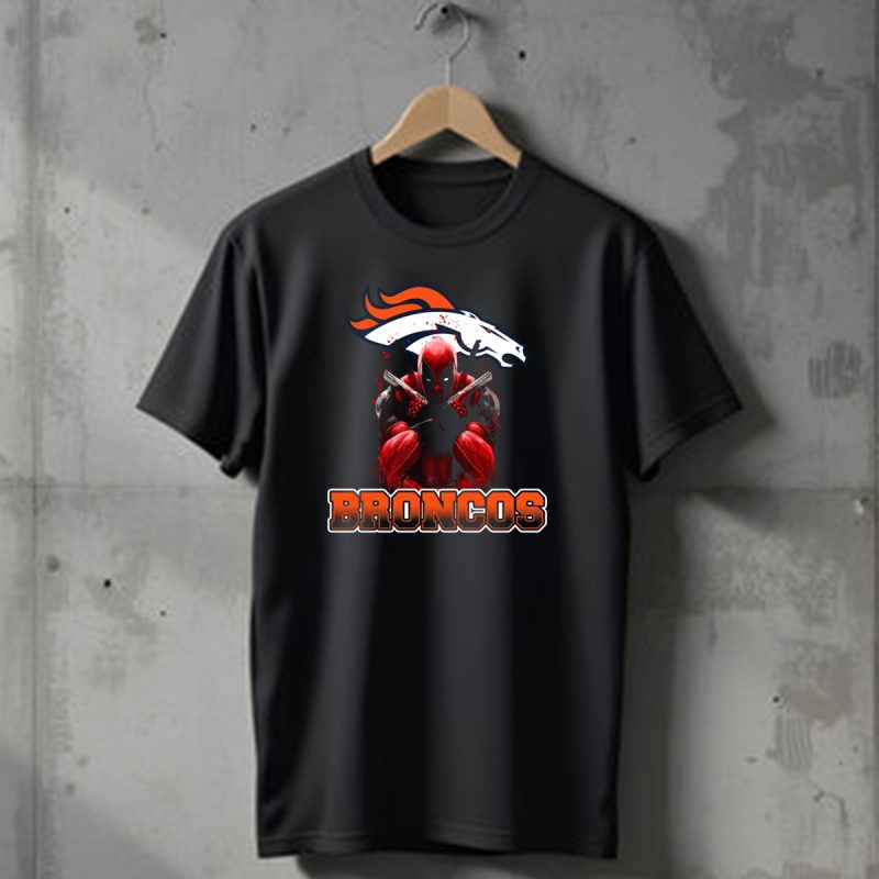 Denver Broncos And Deadpool Crossover Fans Iconic Mashup T Shirt 1 T Shirt 1
