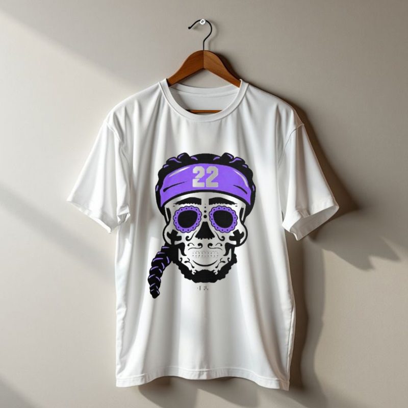 Derrick Henry 22 Nflpa Sugar Skull Baltimore Ravens Braids T Shirt 1 T Shirt 1