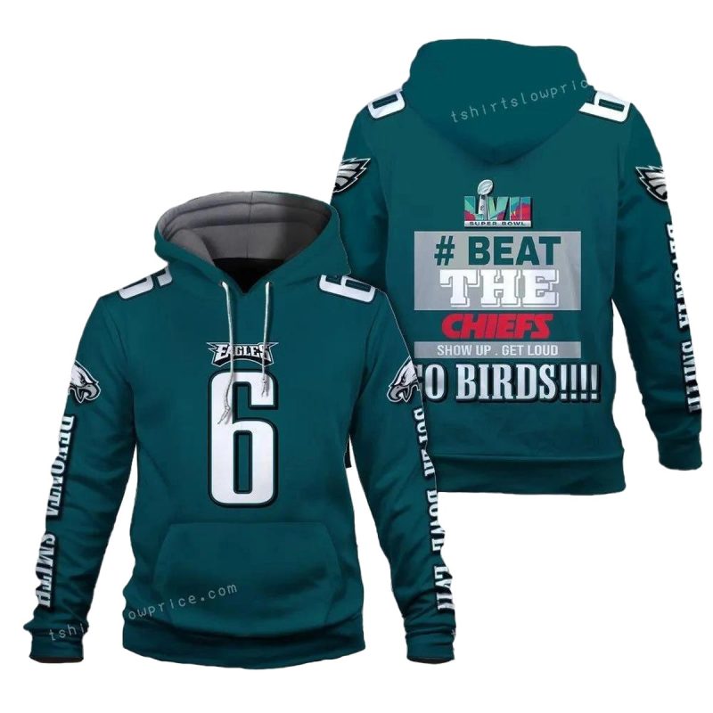 Devonta Smith 6 Beat The Chiefs Go Birds Philadelphia Eagles Super Bowl Champion 2023 3D Printed Hoodie For Men 1