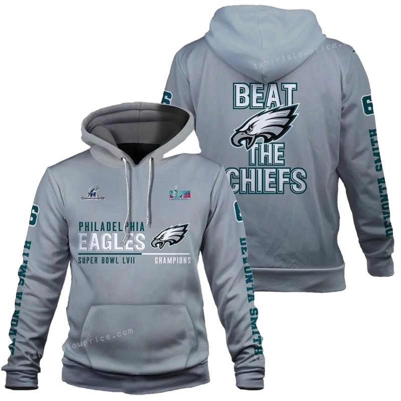 Devonta Smith 6 Beat The Chiefs Philadelphia Eagles Super Bowl Champion 2023 All Over Print 3D Hoodie 1
