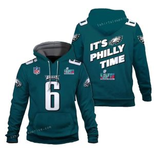 Devonta Smith 6 It Is Philly Time Philadelphia Eagles SB Champion 2023 All Over Print Hoodie