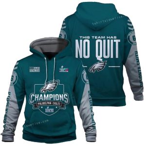 Devonta Smith 6 This Team Has No Quit Philadelphia Eagles SB Champion 2023 All Over Print Hoodie