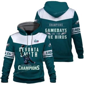 Devonta Smith Gamedays Are For The Birds Philadelphia Eagles All Over Print Hoodie