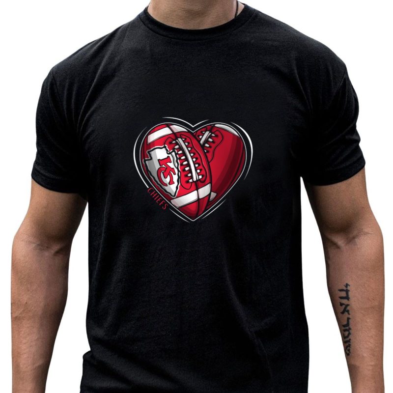 Dh 90 Heart Shaped Kansas City Chiefs Football Chiefs T Shirt T Shirt 1 1