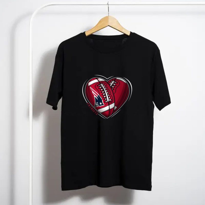 Dh 90 Nfl New England Patriots Heart Football Patriots T Shirt T Shirt 1