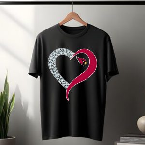 Diamond Arizona Cardinals Heart T Shirt