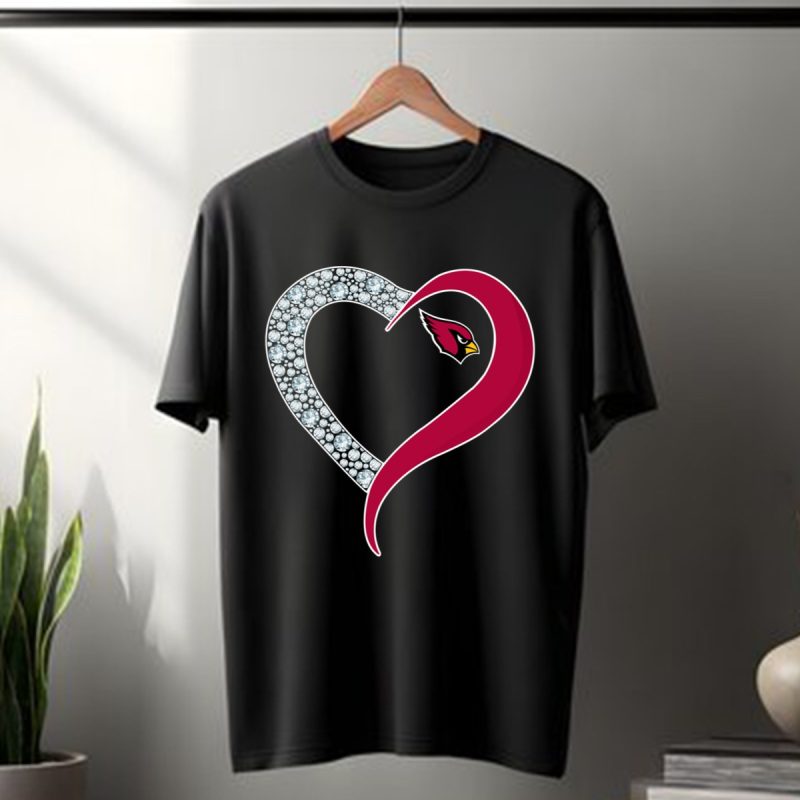 Diamond Arizona Cardinals Heart T Shirt T Shirt 1