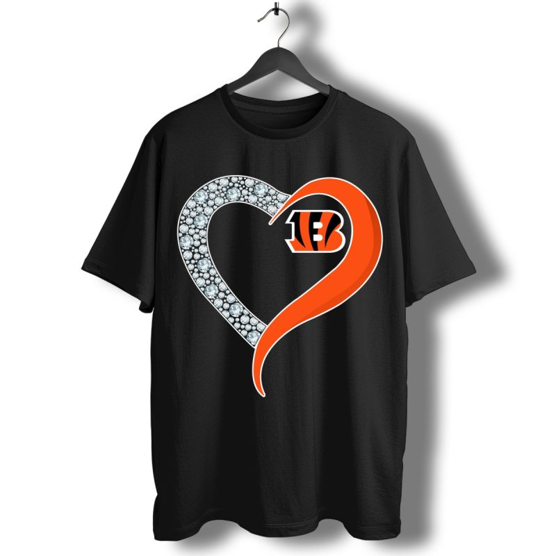 Diamond Cincinnati Bengals Heart T Shirt T Shirt 1