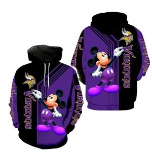 Disney Mickey Mouse Minnesota Vikings AOP Hoodie